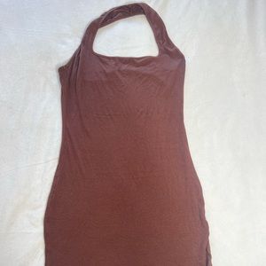 Brown halter dress